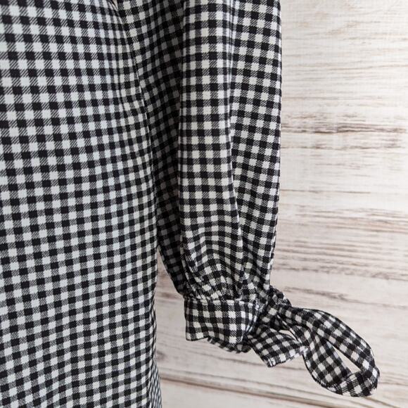 H&M Gingham Long Sleeve Shift Dress sz 2 - Picture 5 of 5